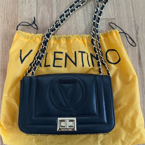 Valentino Black Leather Chain Bag - Picture 1 of 8